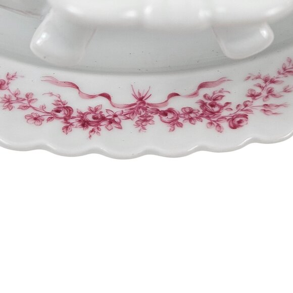 Kaiser W Germany Carolin Porcelain Gravy Boat Attached Underplate Pink Floral - Picture 6 of 10
